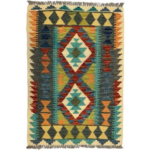 120 x 81cm Hand Woven Afghan Kilim Chobi Rug