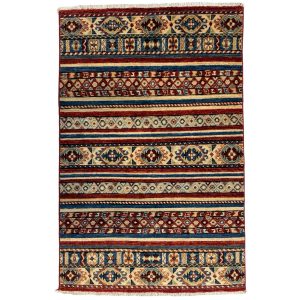153 x 99cm Hand Knotted Afghan Khorjin Wool Rug