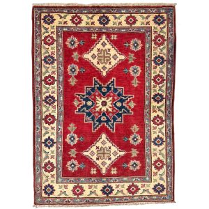 147 x 106cm Hand Knotted Afghan Kazak Wool Rug