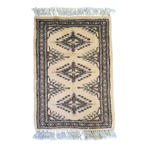 65cm x 45cm Hand Knotted Bokhara – Eggshell White Rug