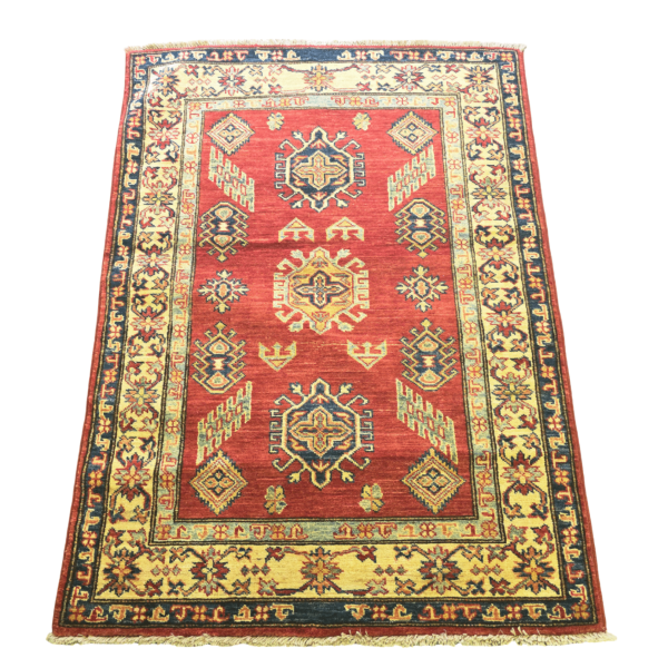 127cm x 93cm Hand Knotted Afghan Kazak Rug