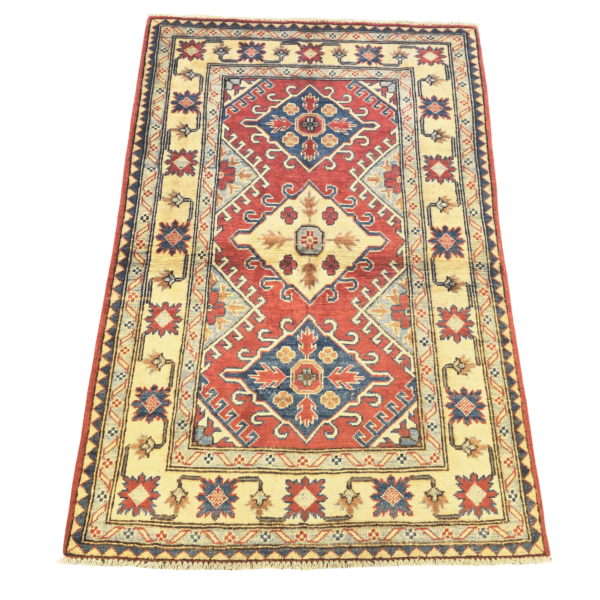 147cm x 99cm Hand Knotted Afghan Kazak Rug