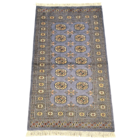 155cm x 92cm Hand Knotted Blue Karachi Bokhara – Wool Rug