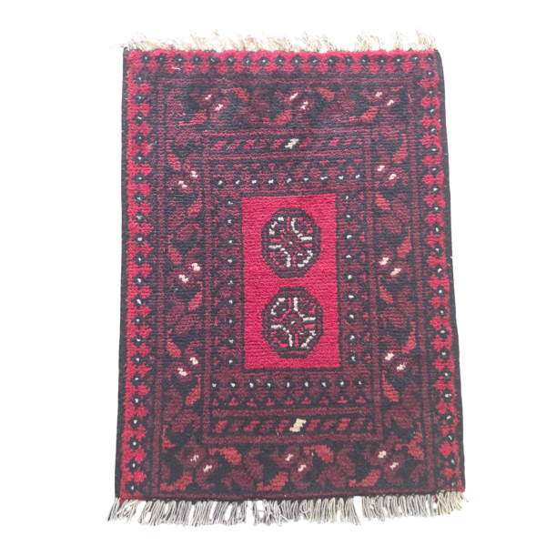 60cm x 45cm Hand-Woven Red Afghan Akche