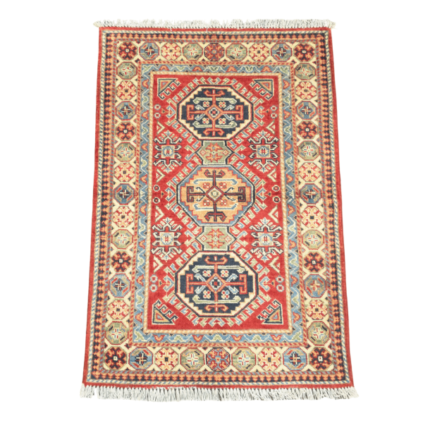123cm x 82cm Hand Knotted Afghan Kazak Rug