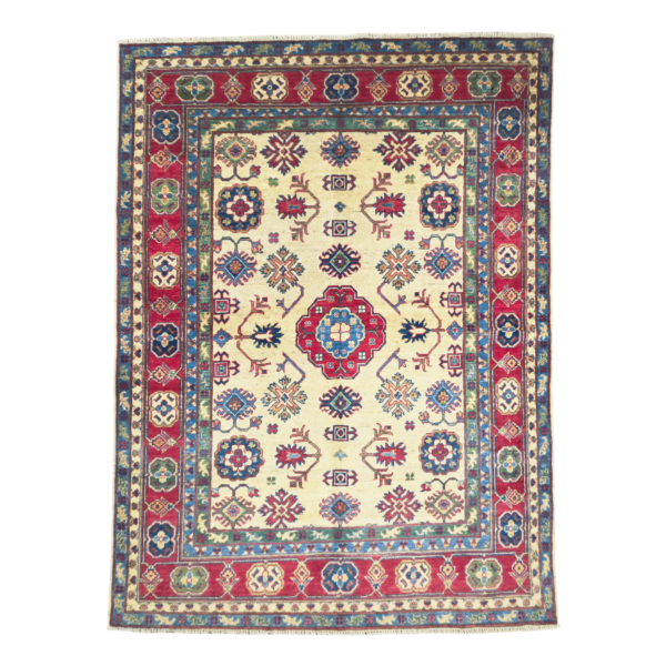 212cm x 158cm Hand Knotted Afghan Kazak Rug