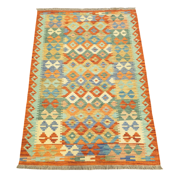 174cm x 125cm Hand Woven Afghan Kilim Rug