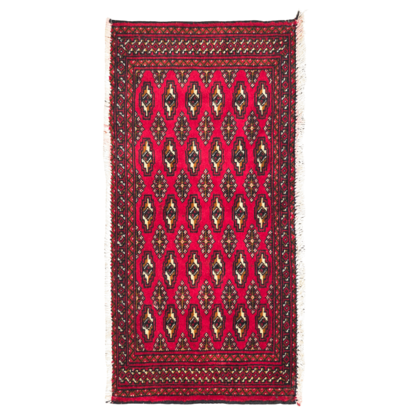 102cm x 50cm Hand-Knotted Persian Turkmen Rug