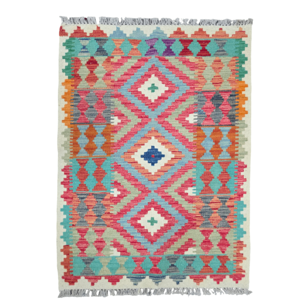 115cm x 84cm Hand Woven Afghan Kilim Rug