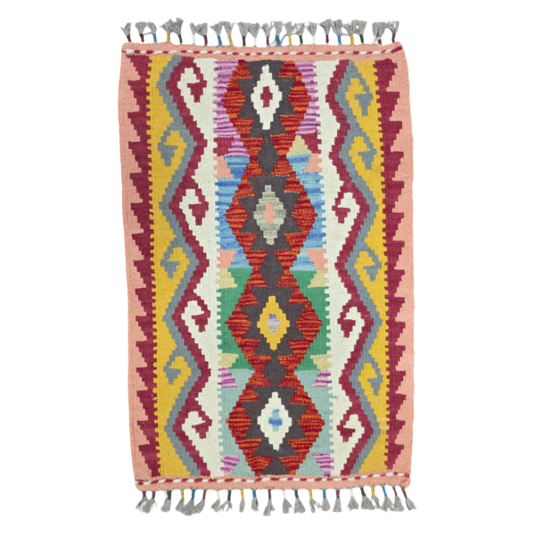 90cm x 60cm Hand Woven Afghan Kilim Rug