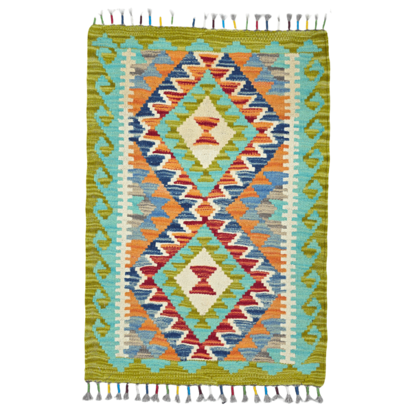 90cm x 60cm Hand Woven Afghan Kilim Rug