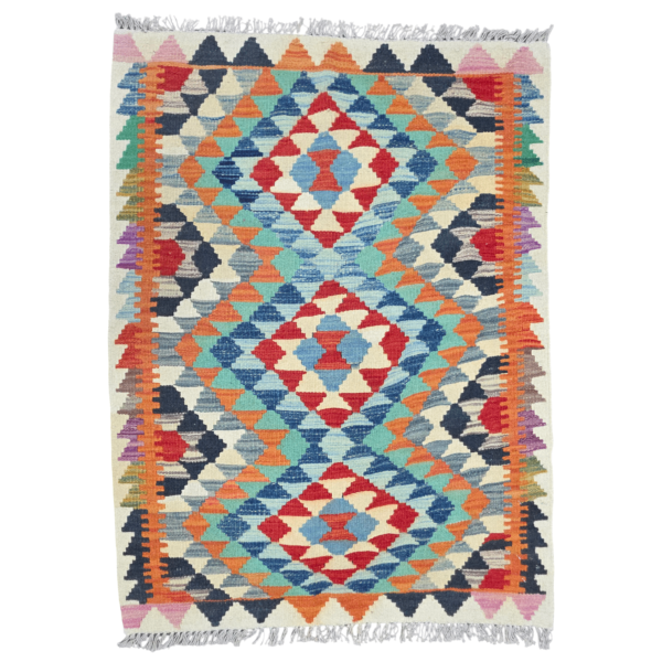 111cm x 85cm Hand Woven Afghan Kilim Rug
