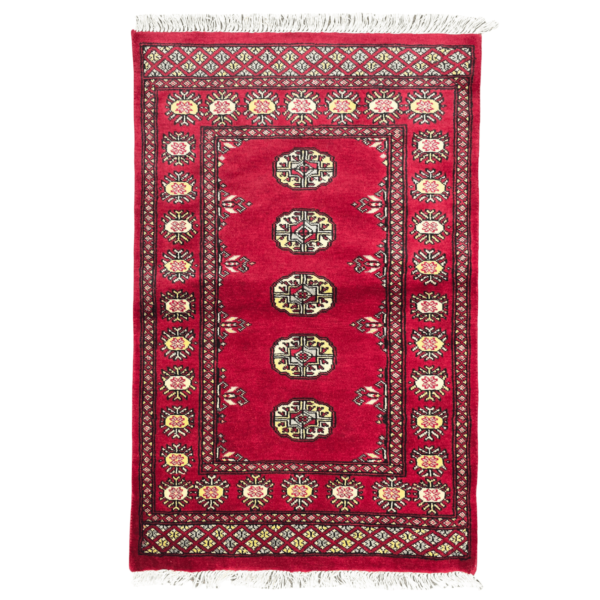 123cm x 78cm Hand Knotted Red Karachi Bokhara - Wool Rug