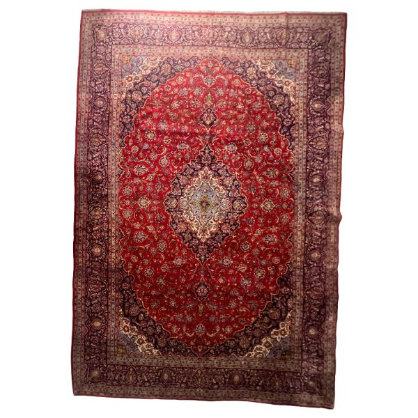 390cm x 248cm Hand-Knotted Persian Antique Floral Tabriz Kork Wool Rug