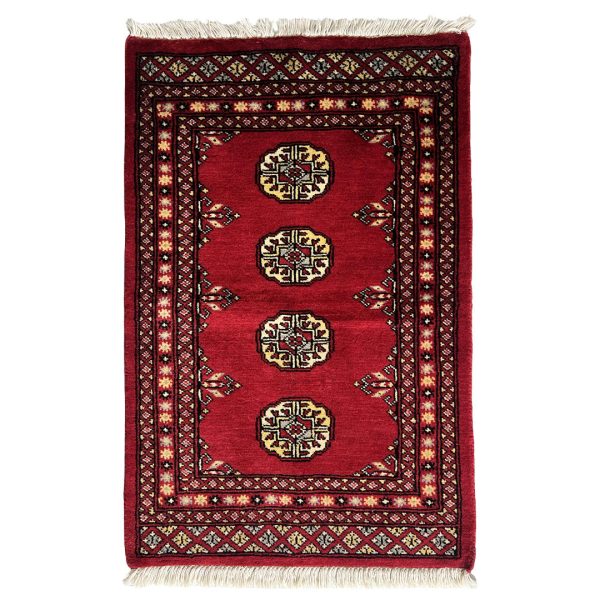 92cm x 63cm Hand-Knotted Afghan Bokhara - Wool Rug