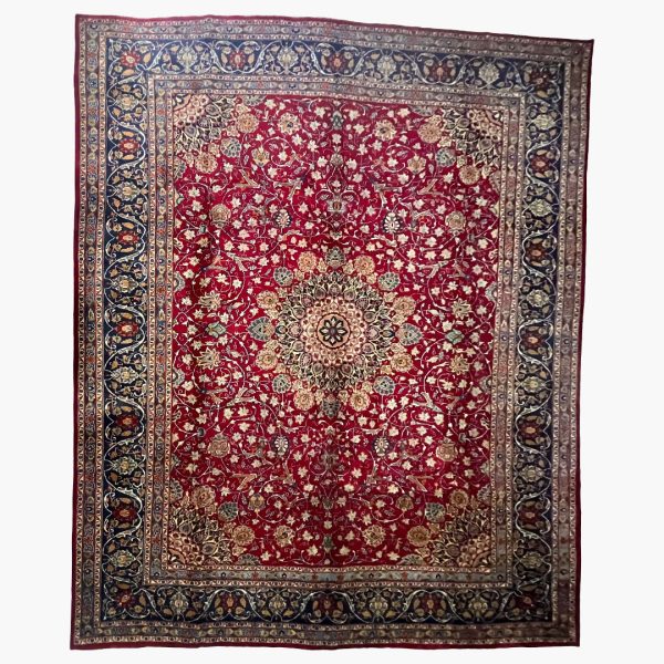 382cm x 294cm Hand-Knotted Persian Kashan - Wool Rug