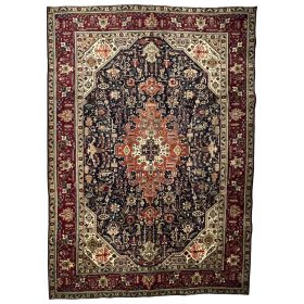 290cm x 200cm Hand-Knotted Persian Geometric Tabriz – Wool Rug