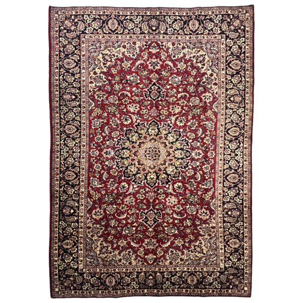 318cm x 210cm Hand-Knotted Persian Floral Mashad – Wool Rug