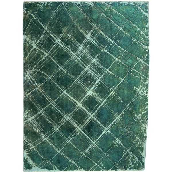 290 x 208cm Hand Knotted Ultra Vintage Turquoise Rug