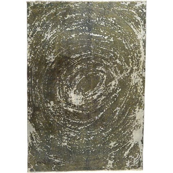 283 x 193cm Hand Knotted Ultra Vintage Reload Olive Green Wool Rug
