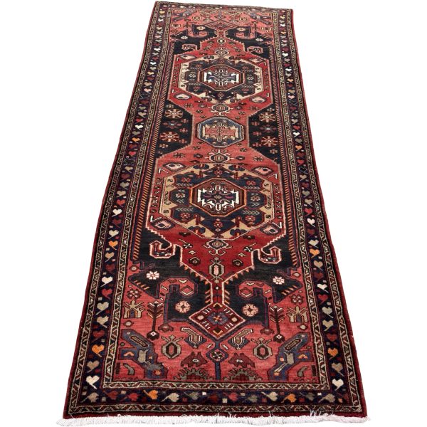 290cm x 103cm Hand Knotted Persian Zanjan Tribal Runner Rug