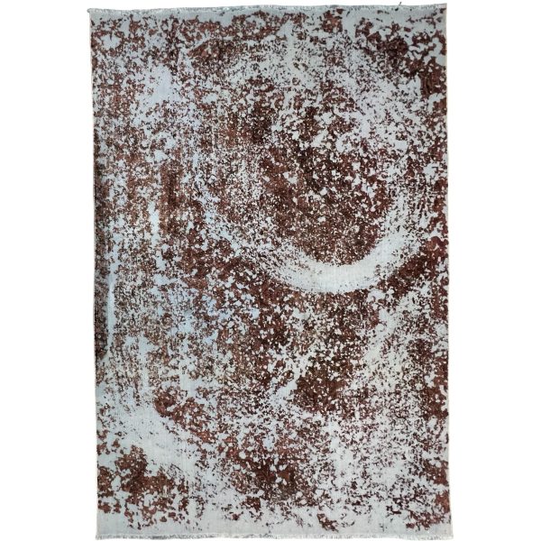 277 × 186cm Ultra Vintage Hand Knotted Persian Rug – Rust & Ivory Distressed Design