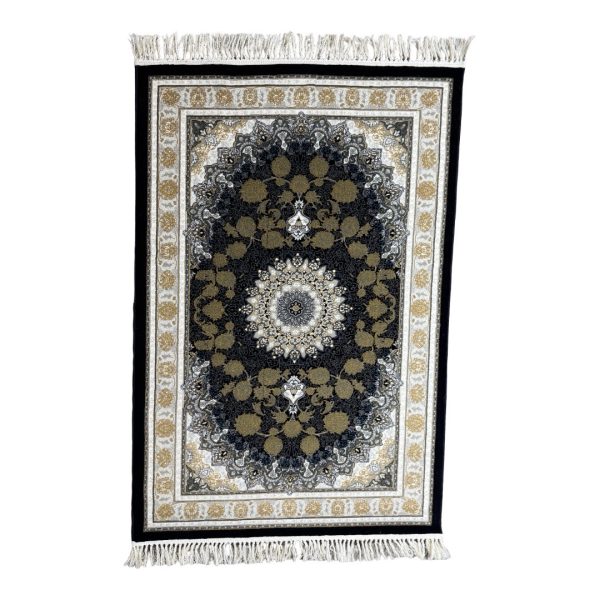 150 × 100cm Ornate Floral Symphony in Grey & Gold Persian Rug