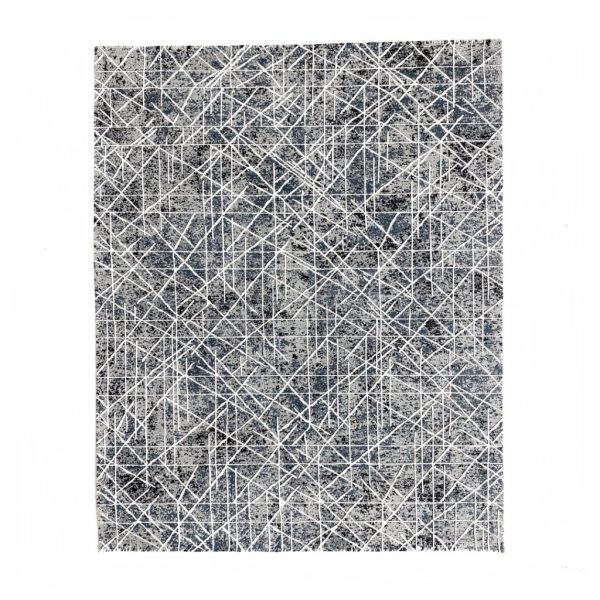 230 × 160cm Silver Blueprint Crossline Designer Rug
